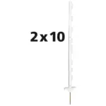 Duopack Vario paal 1,00m Wit (2x10 stuks)